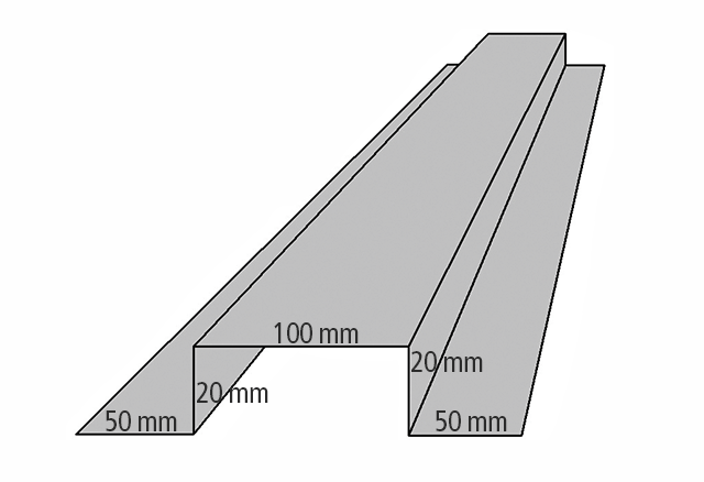 Hatteprofil til VP 20 og VP Sinus 18/76 Længde 2500 mm