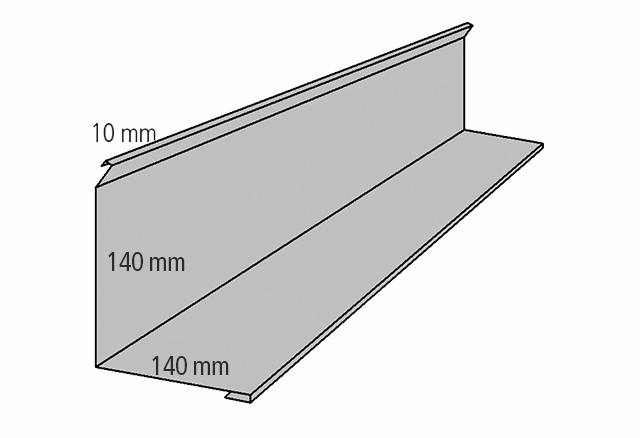 Tilslutning til mur med fugerille Længde 2500 mm