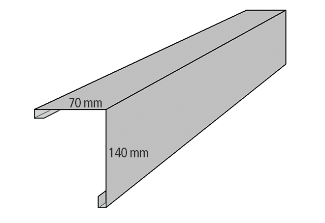 Lodret inddækning Længde 2500 mm