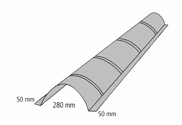 Rund tagrygning Længde 2100 mm