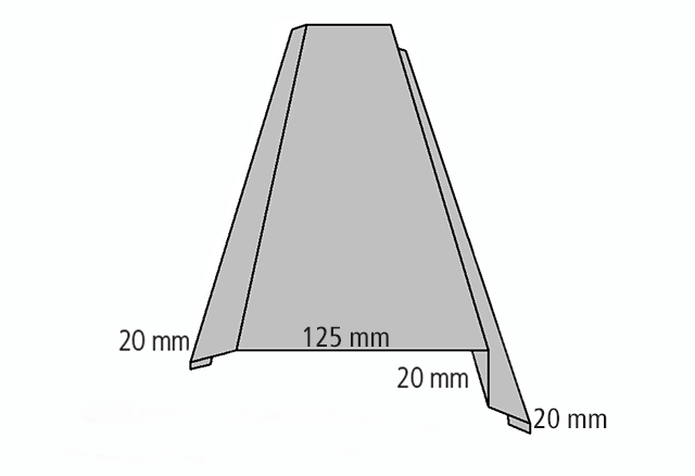 Vindskede tagstensprofil Længde 2500 mm